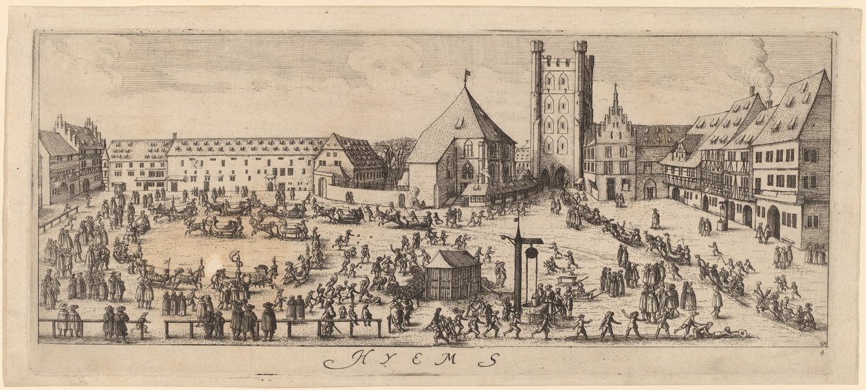 Winter: Der Paradeplatz von Wenceslaus Hollar