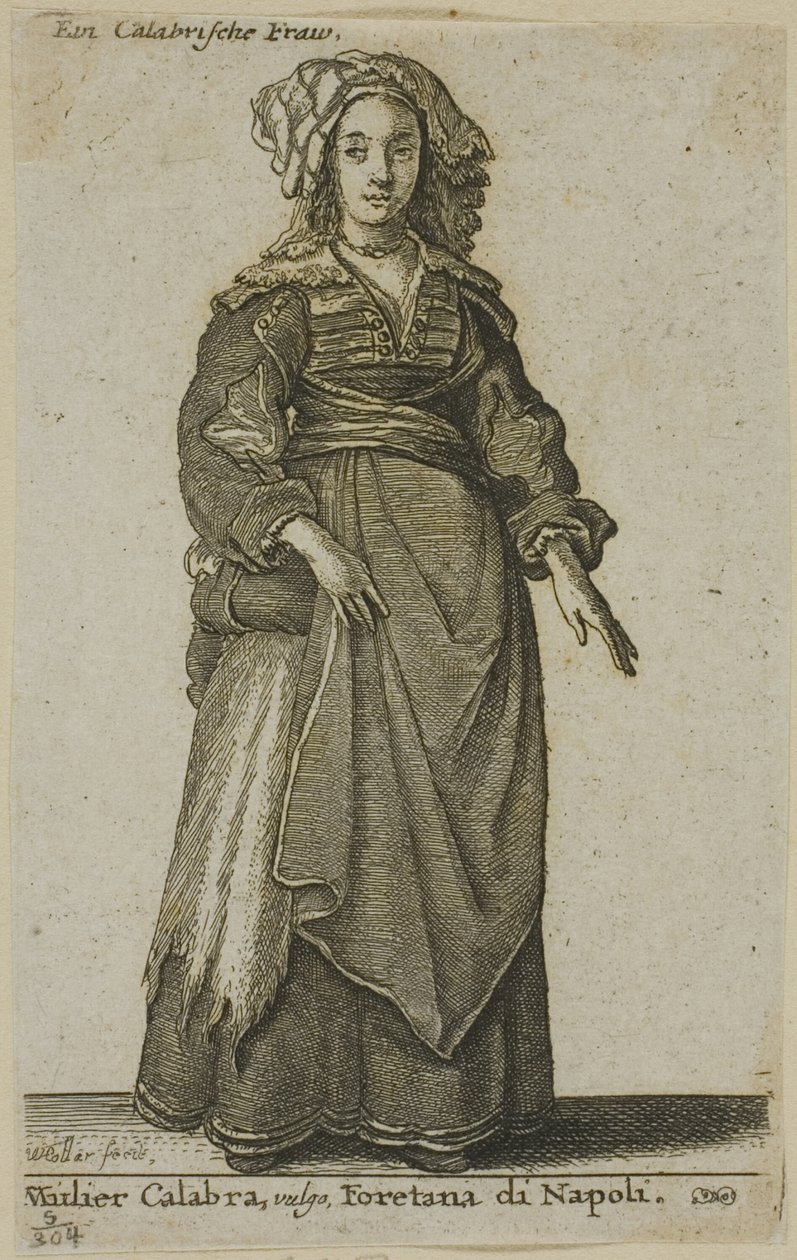Frau aus Kalabrien von Wenceslaus Hollar