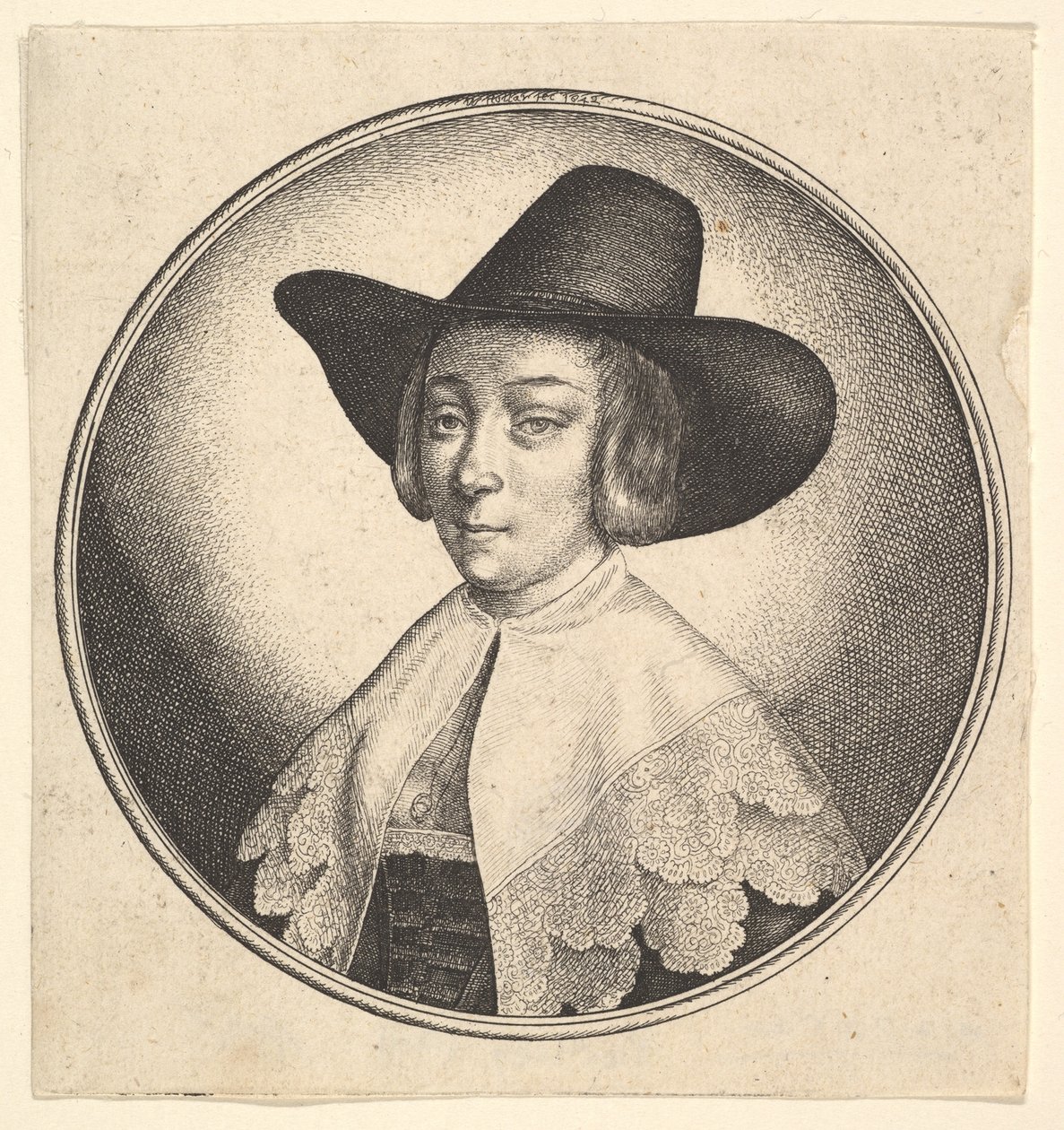 Frau mit breitkrempigem Hut, 1642 von Wenceslaus Hollar