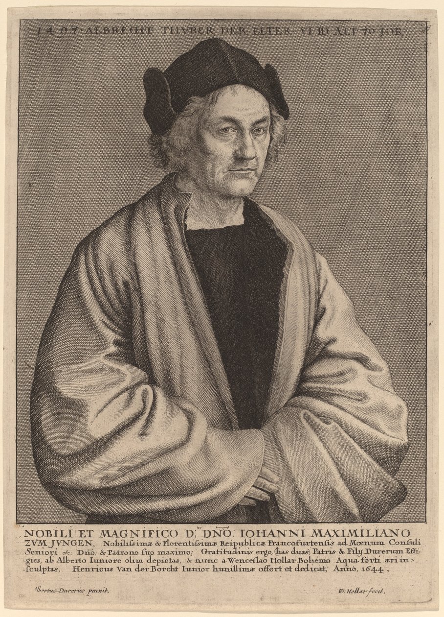 Albrecht Dürers Vater von Wenceslaus Hollar after Albrecht Dürer