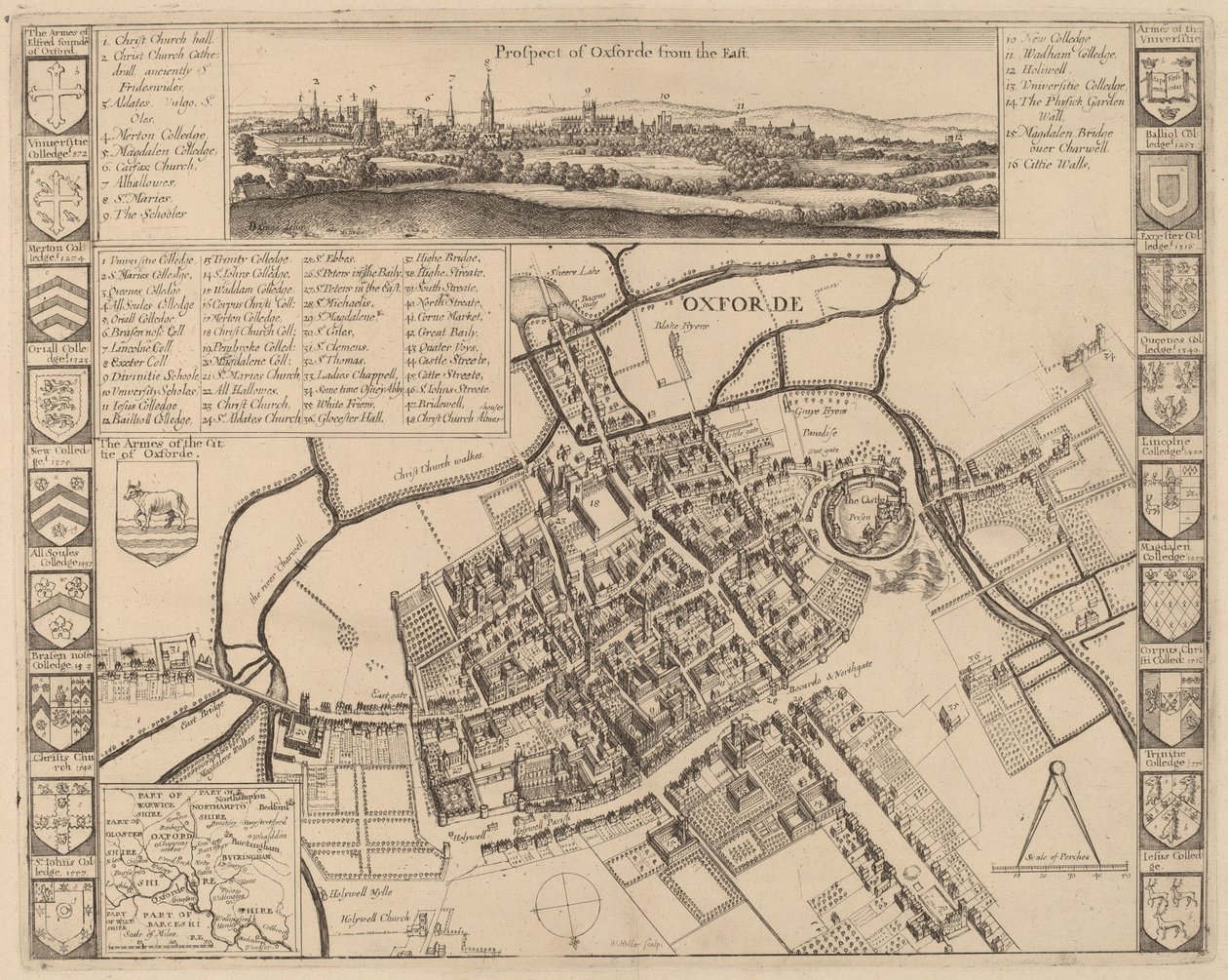 Aussicht auf Oxford von Wenceslaus Hollar after D. Gage