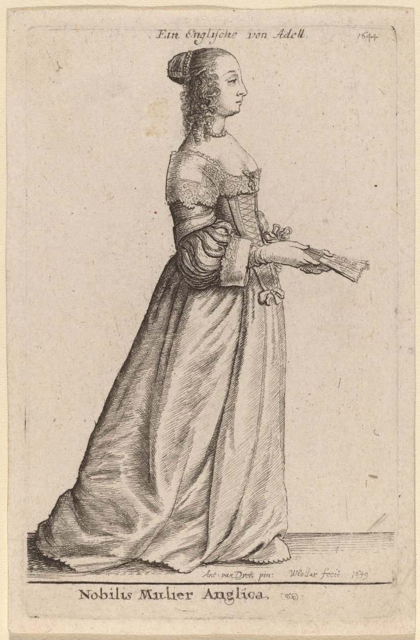 Edle englische Frau von Wenceslaus Hollar after Sir Anthony van Dyck