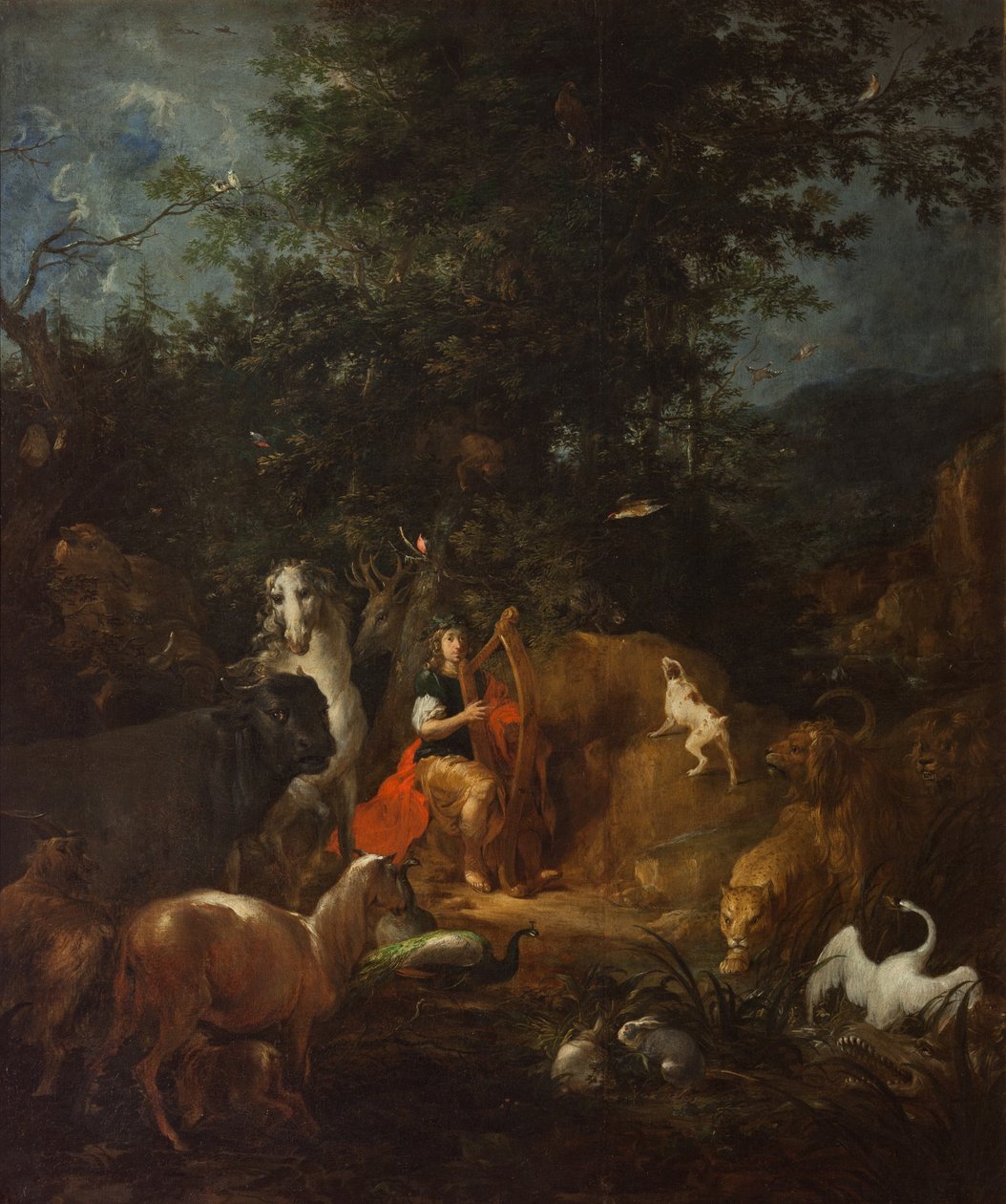 Orpheus mit Tieren in einer Landschaft, vor 1720 von Wenzel Lorenz Reiner