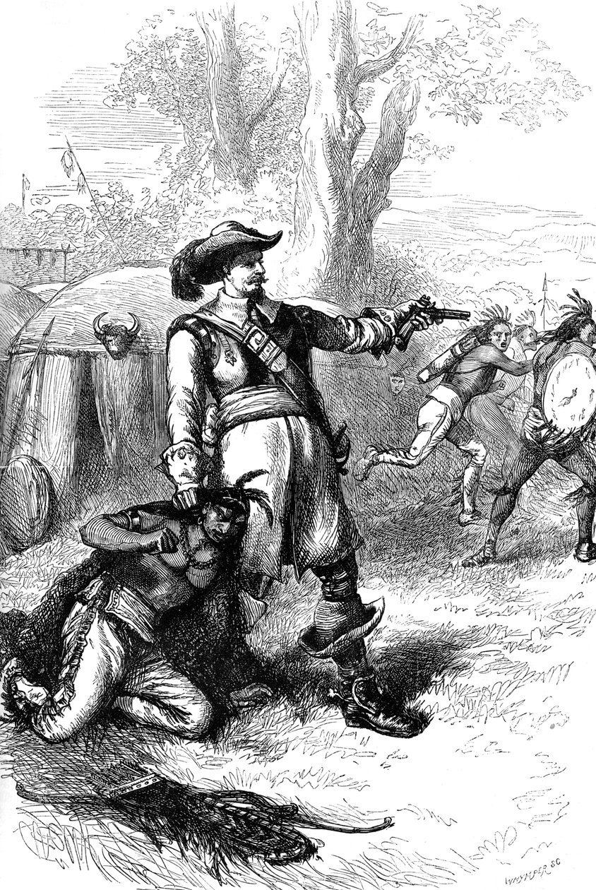 Colonel Atherton und die Indianer, ca. 1880 von Whymper
