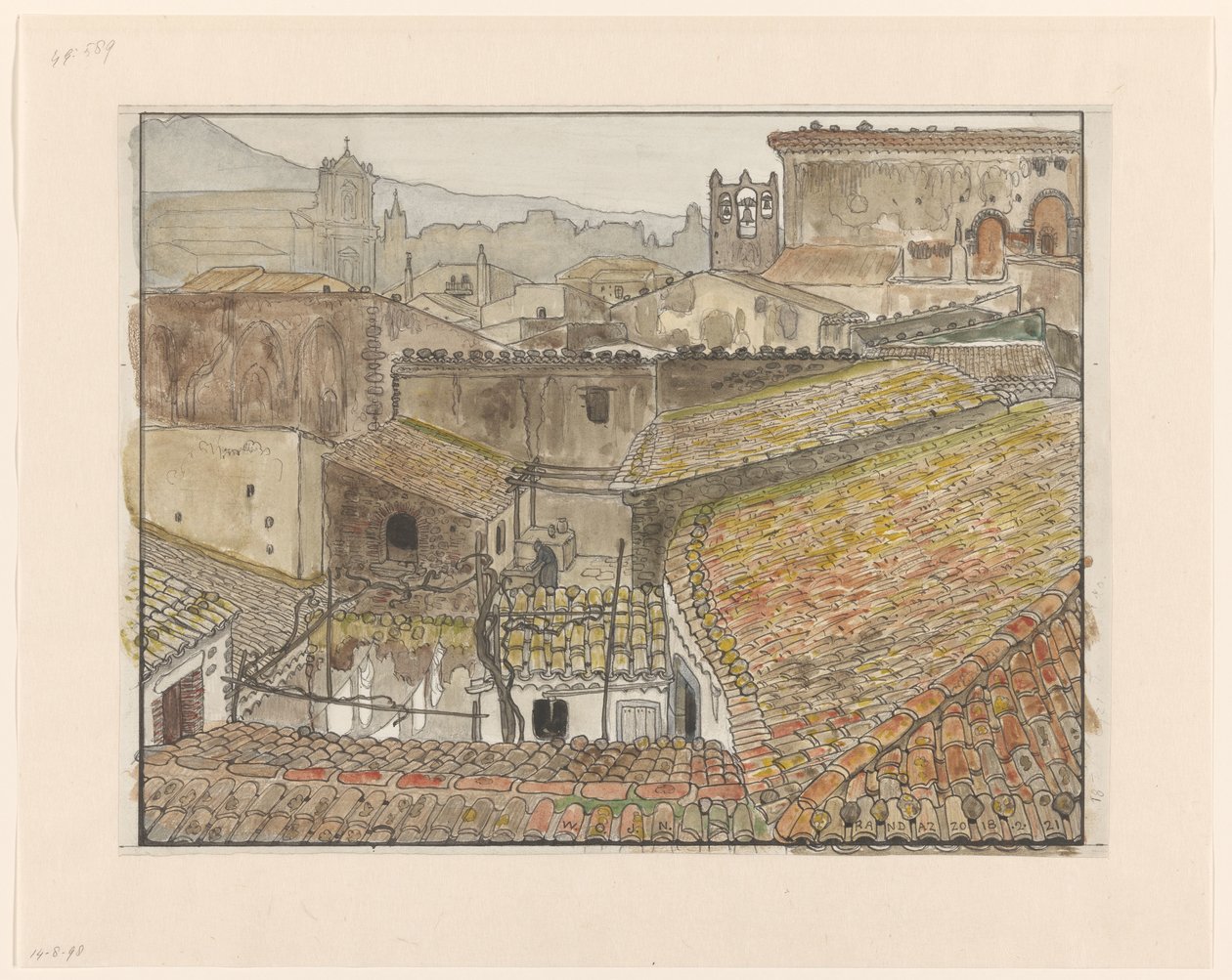 Ansicht von Randazzo, Sizilien von Wijnand Otto Jan Nieuwenkamp