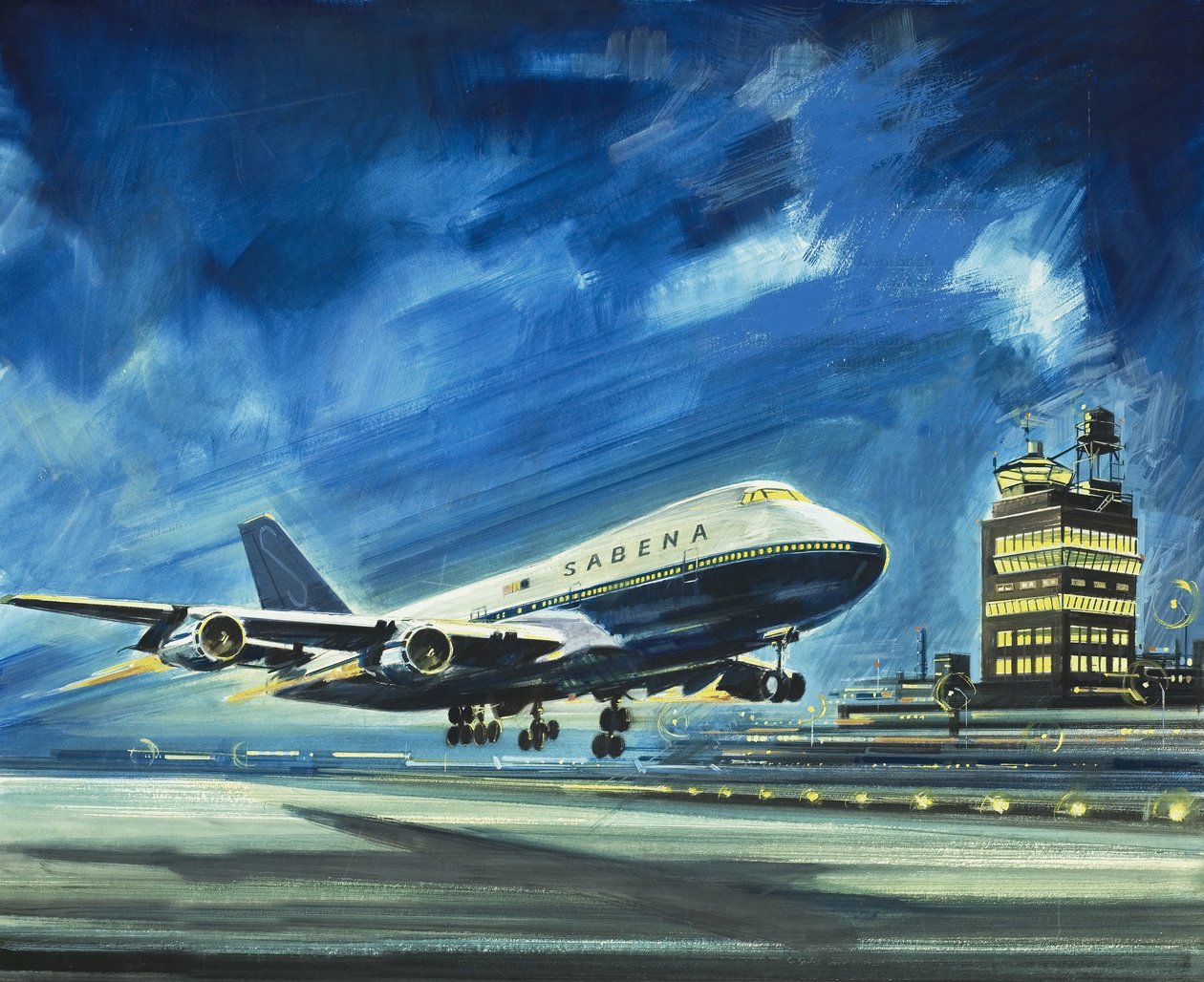 Sabena. Passagierflugzeug von Wilf (20th century) Hardy