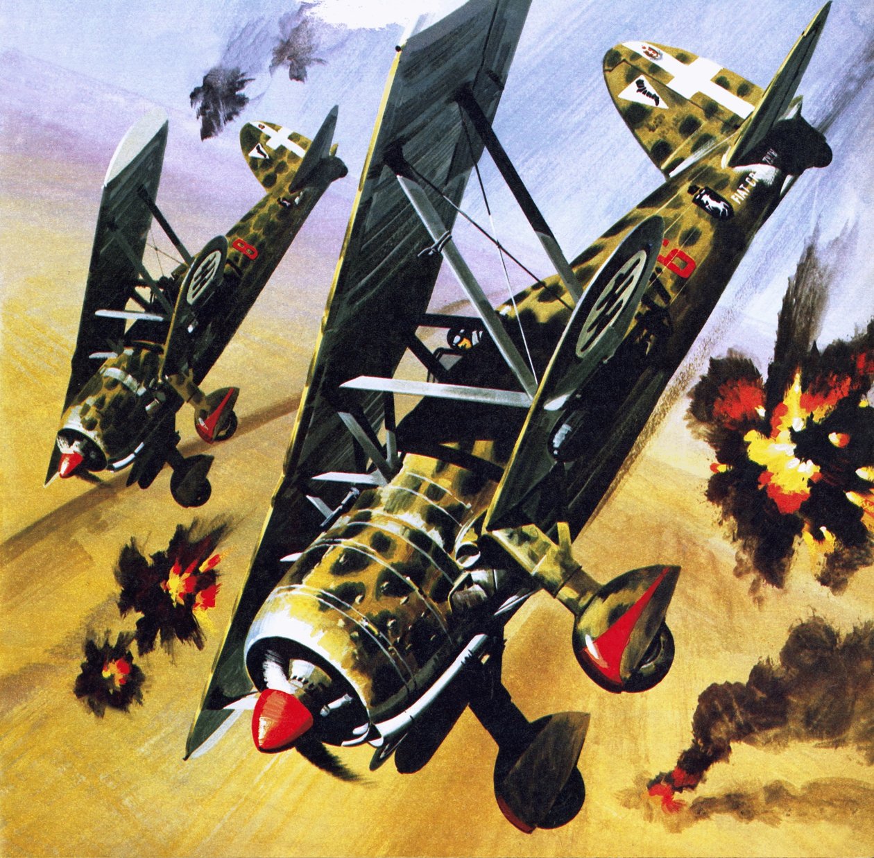 Zwei Fiat CR 42 von Wilf (20th century) Hardy