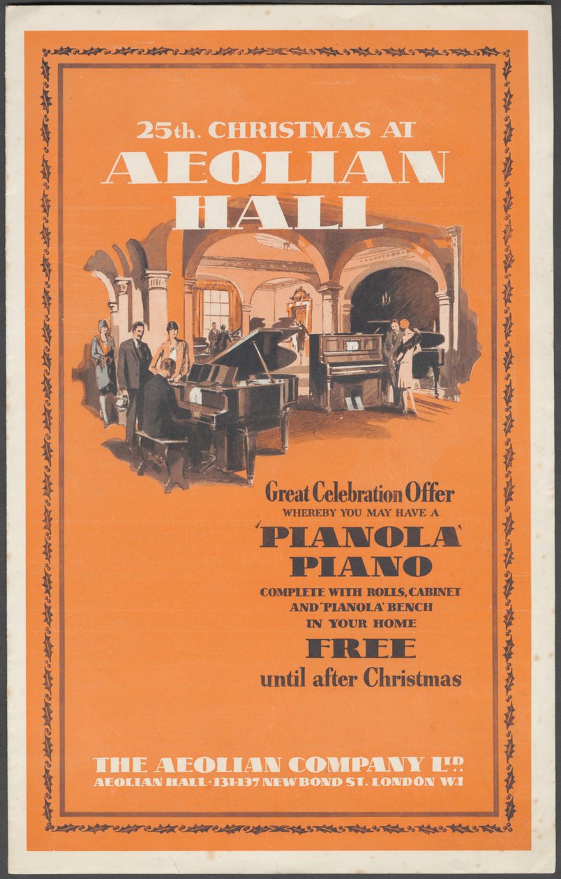 Aeolian Company Pianolas, 1920er Jahre von Wilfred Fryer