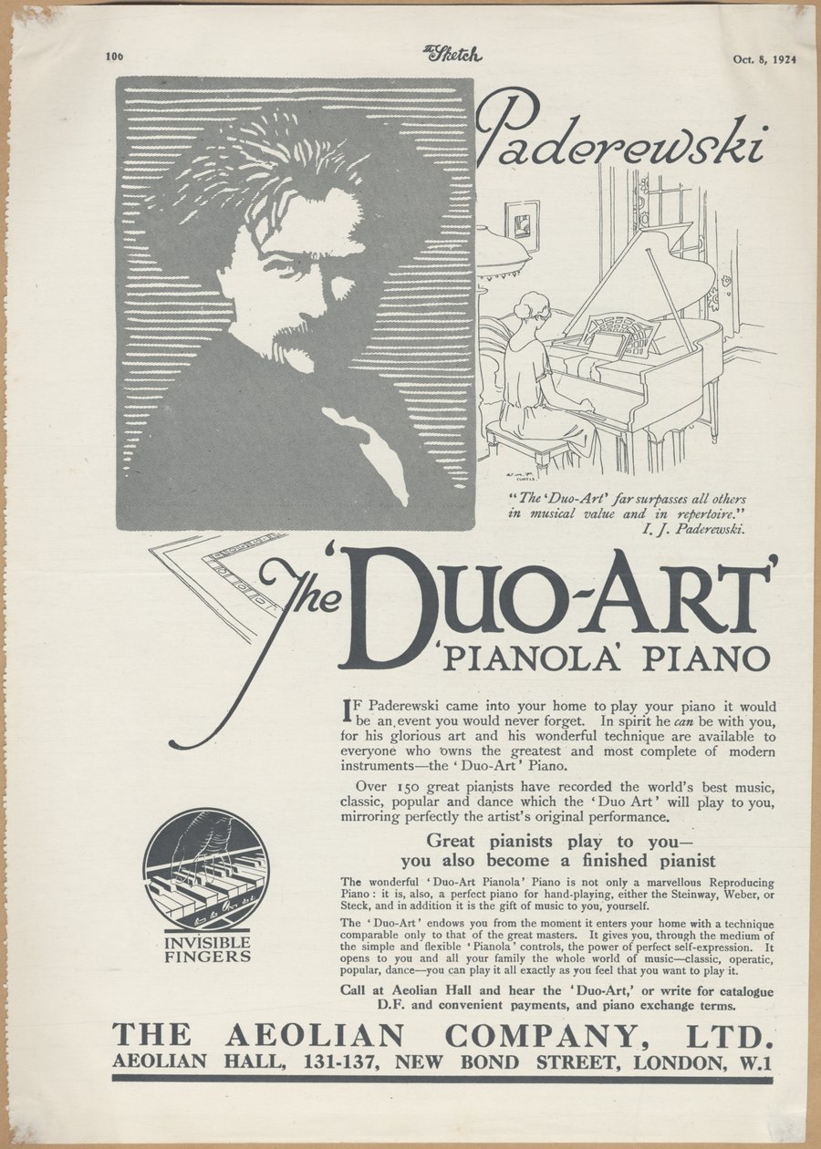 Aeolian Company Pianolas von Wilfred Fryer