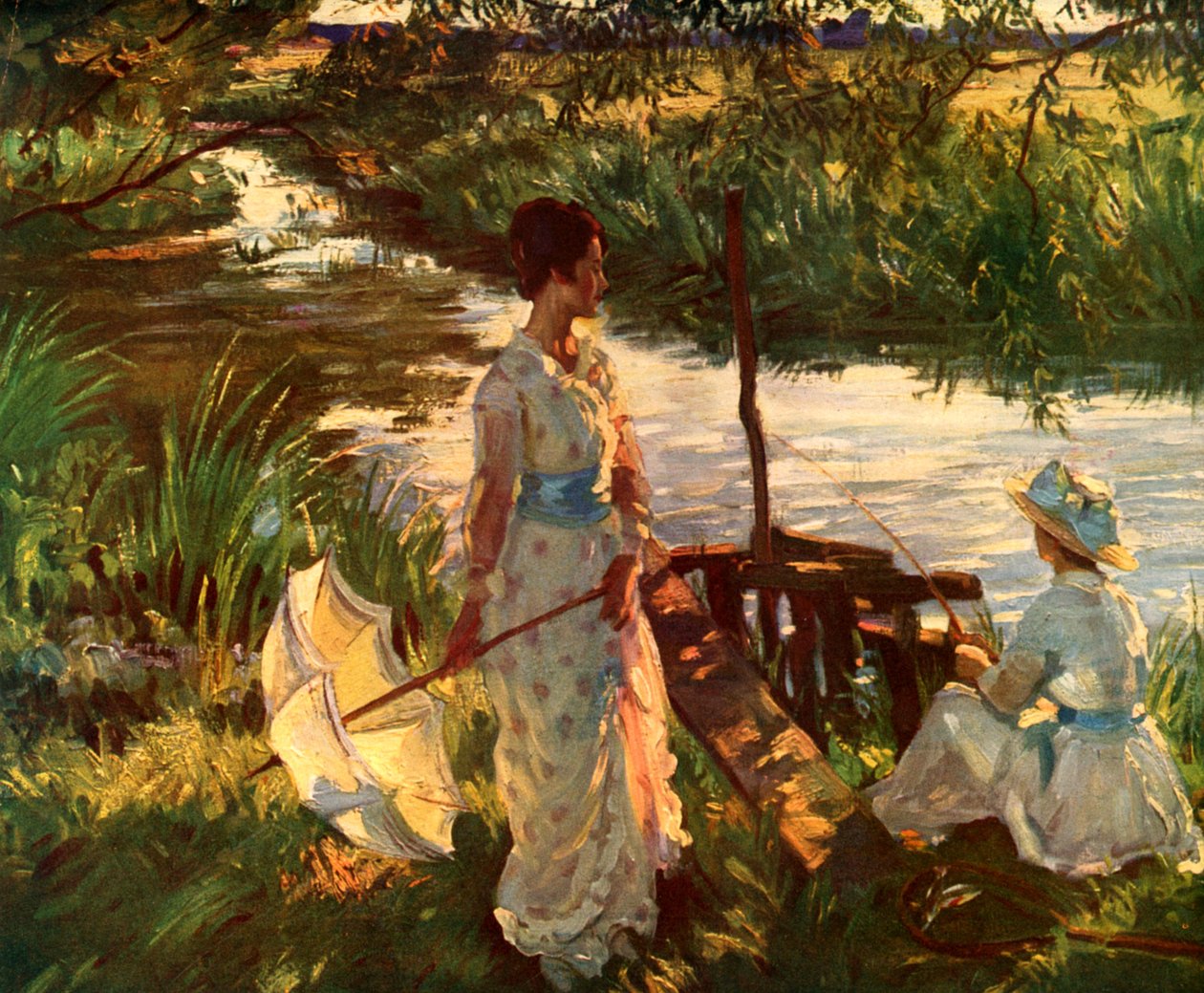 Angeln, Buchplatte von Wilfred Gabriel de Glehn