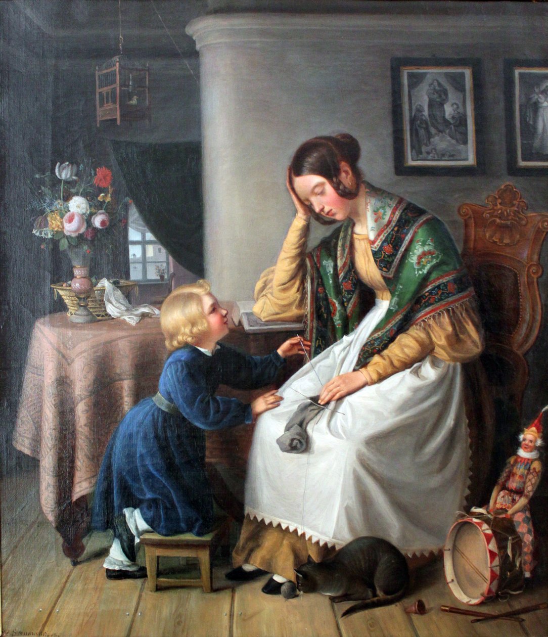 Die eingeschlafene Strickerin von Wilhelm Schumann