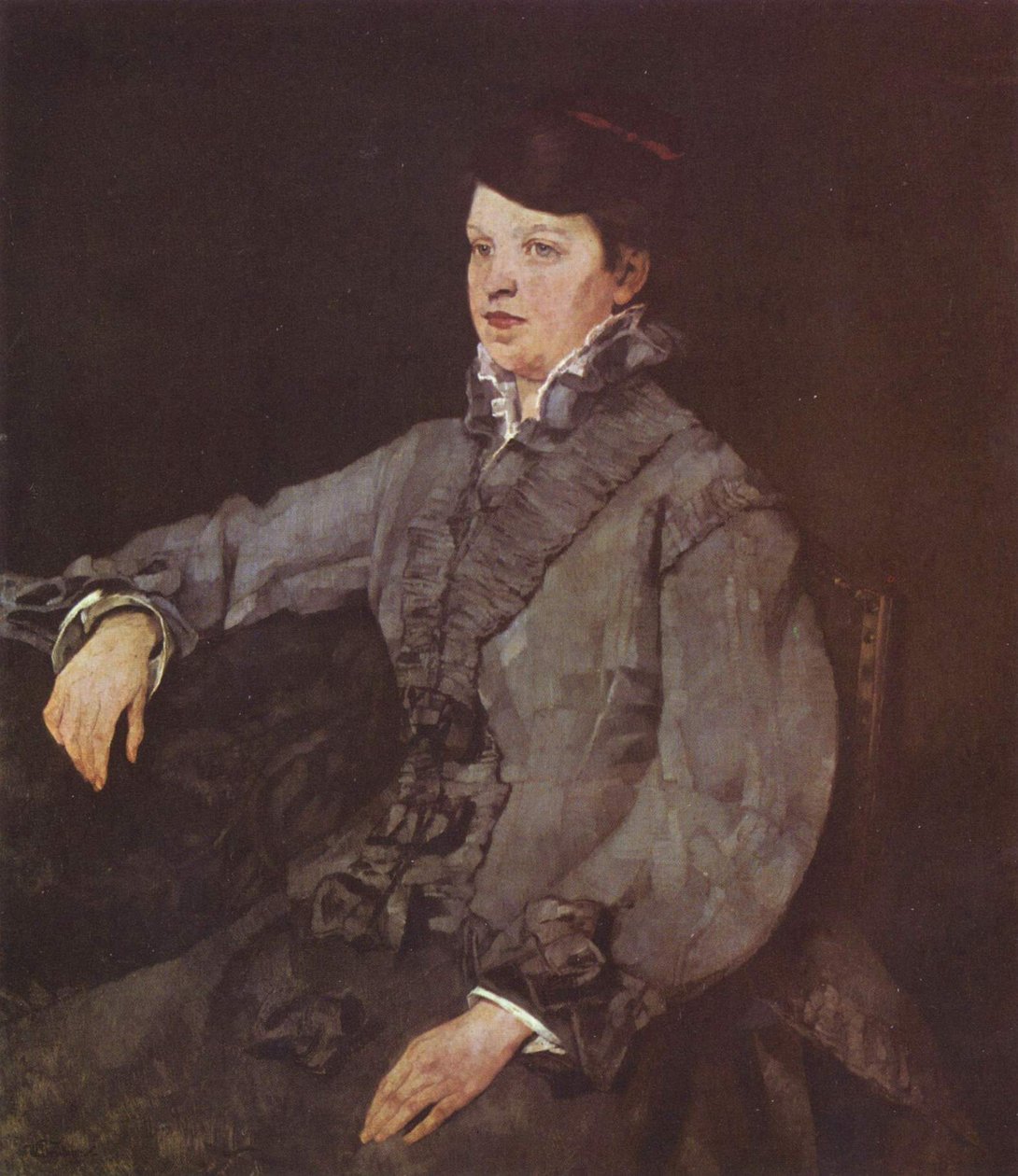 Dame in Grau von Wilhelm Trübner