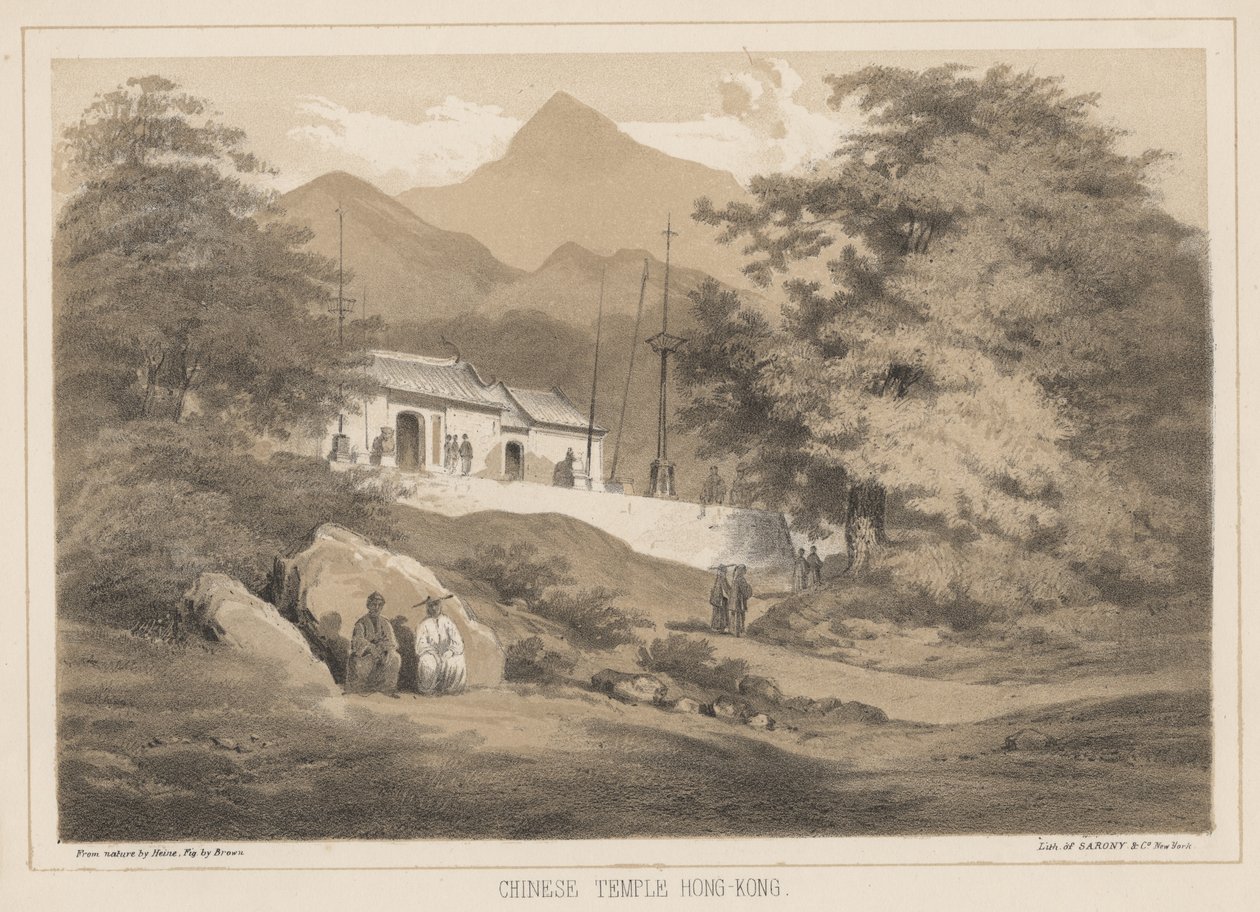 Chinesischer Tempel, Hongkong, 1855 von Wilhelm Joseph Heine