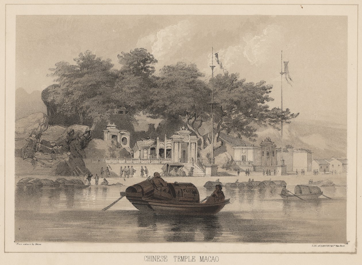Chinesischer Tempel, Macao, 1855 von Wilhelm Joseph Heine