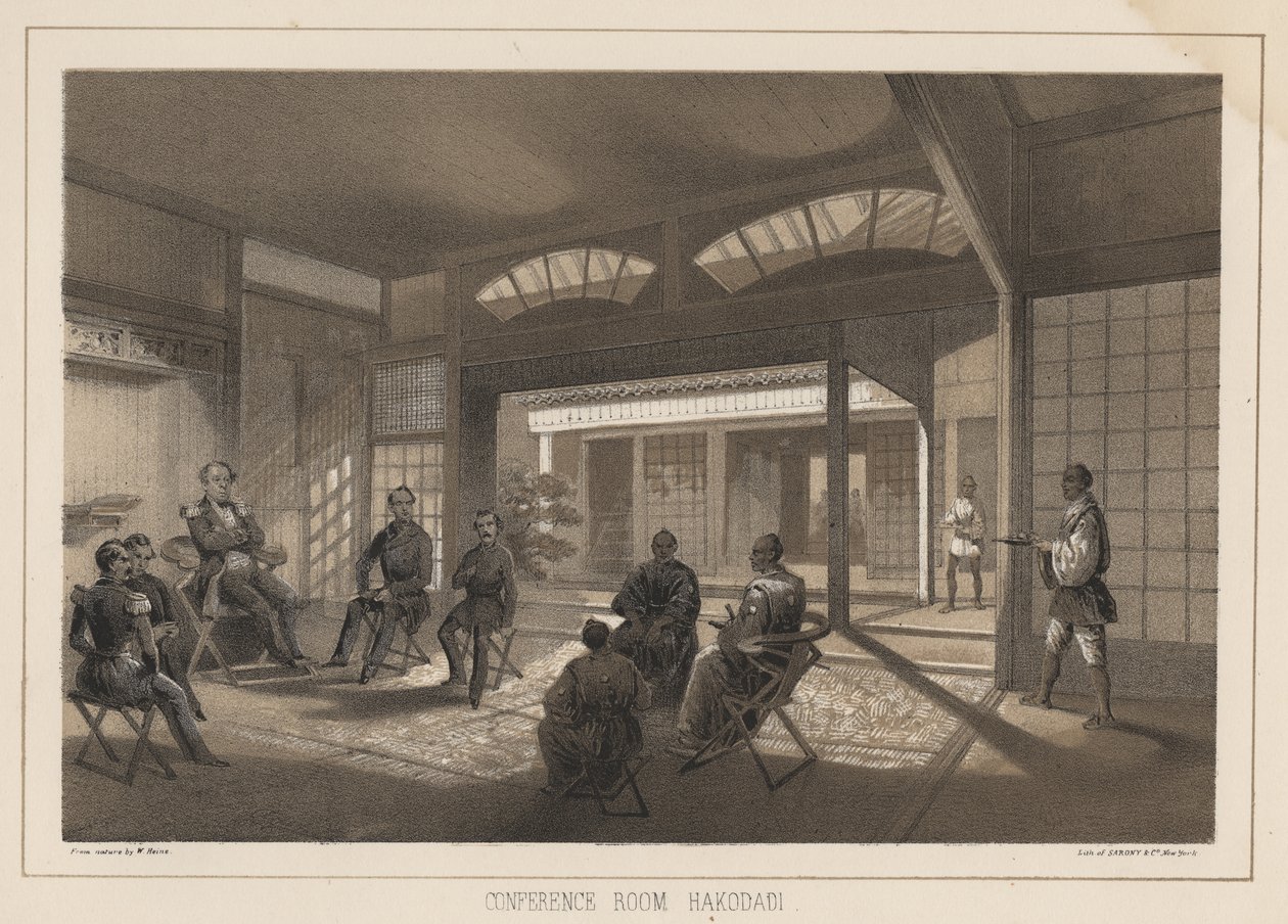 Konferenzraum, Hakodadi, 1855 von Wilhelm Joseph Heine