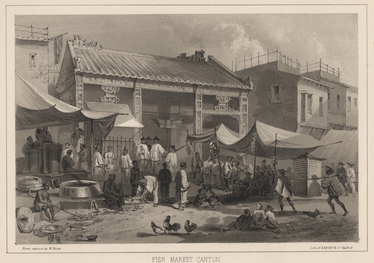 Fischmarkt Kanton, 1855 von Wilhelm Joseph Heine