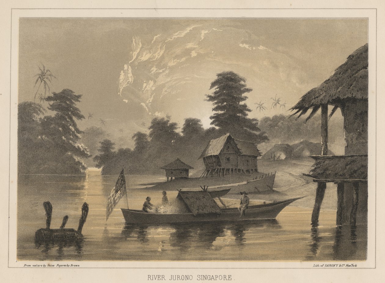 Fluss Jurono, Singapur, 1855 von Wilhelm Joseph Heine
