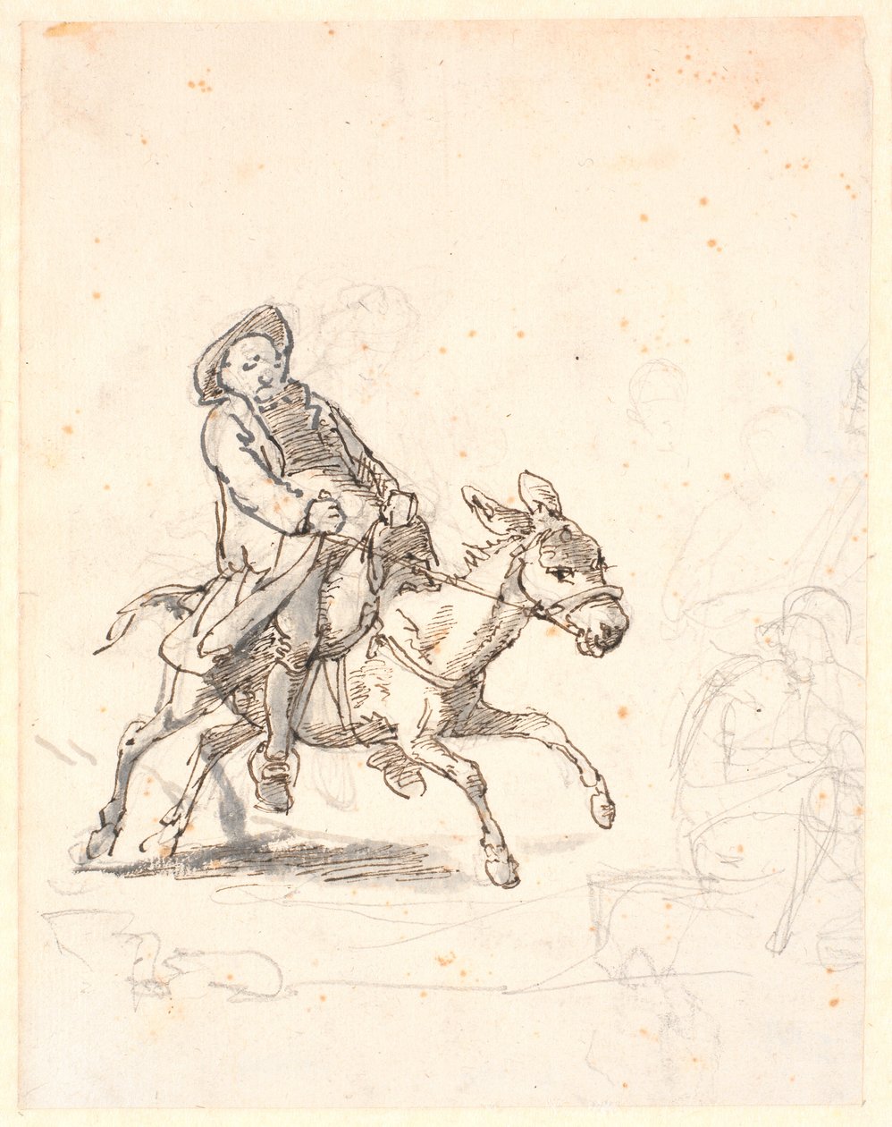 Priester auf galoppierendem Esel von Wilhelm Marstrand