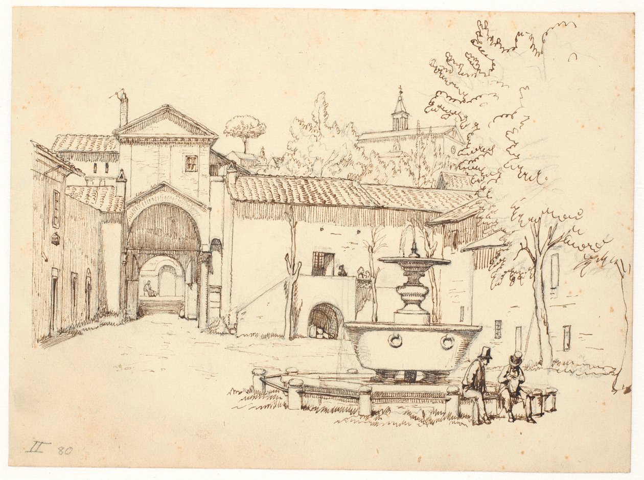 Römischer Hof mit Springbrunnen von Wilhelm Marstrand