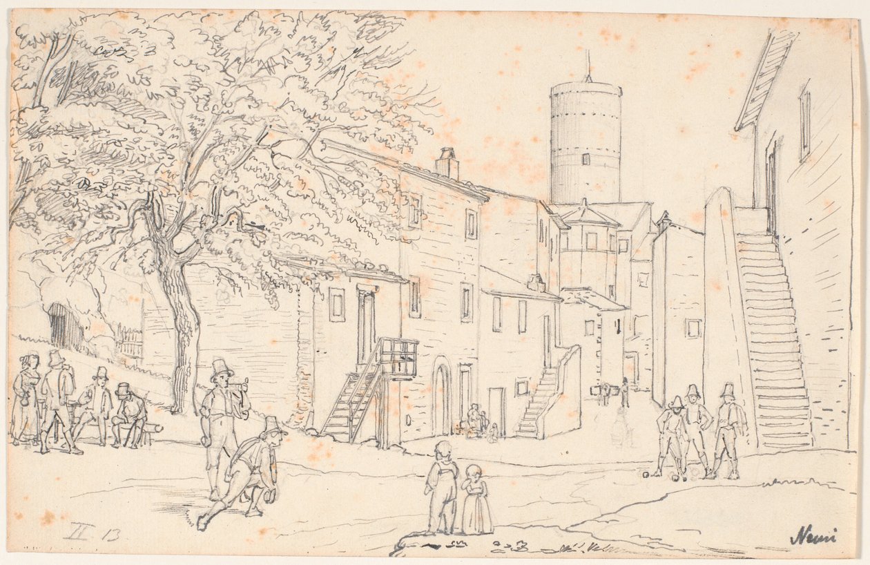 Marktplatz in Nemi von Wilhelm Marstrand