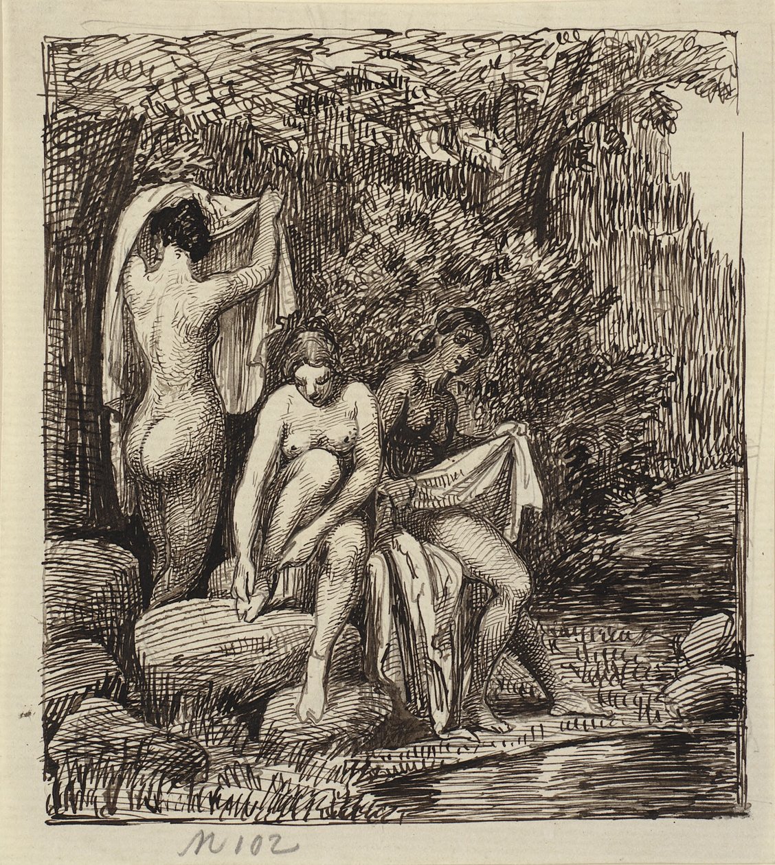 Drei badende Frauen von Wilhelm Marstrand