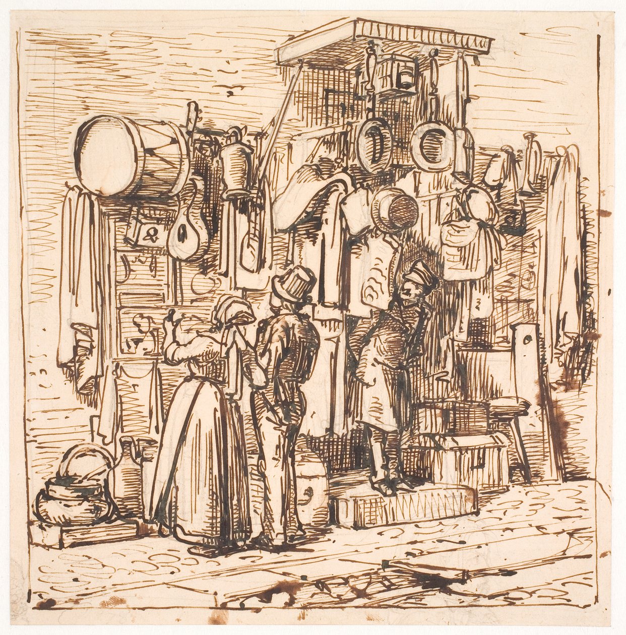 Vor einem Trödelladen von Wilhelm Marstrand