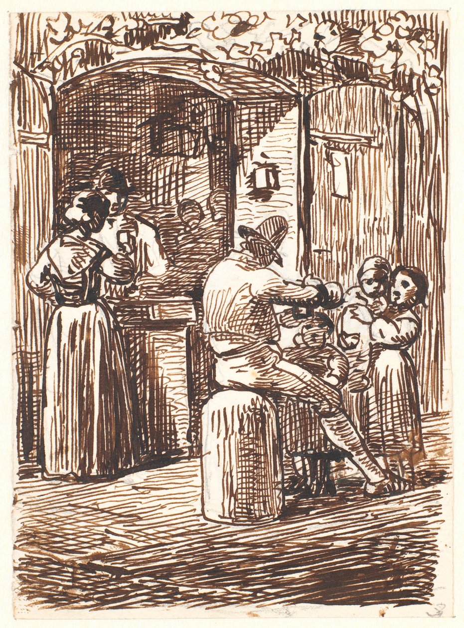 Vor einem Weinausschank in Italien von Wilhelm Marstrand