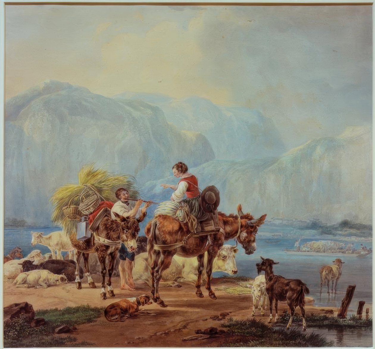 Hirten an einem Gebirgssee von Wilhelm von Kobell