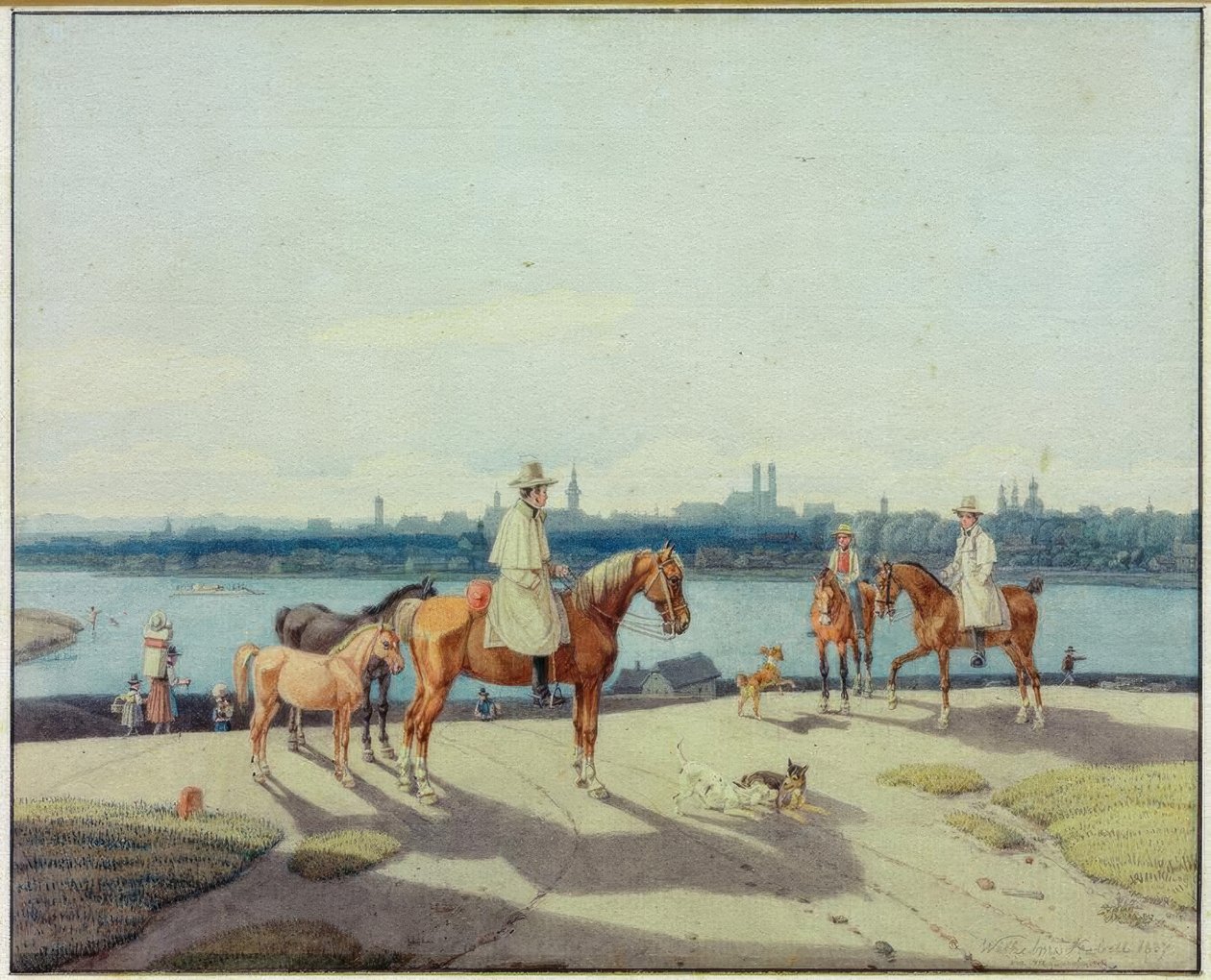 Reiter am Isarufer vor München von Wilhelm von Kobell