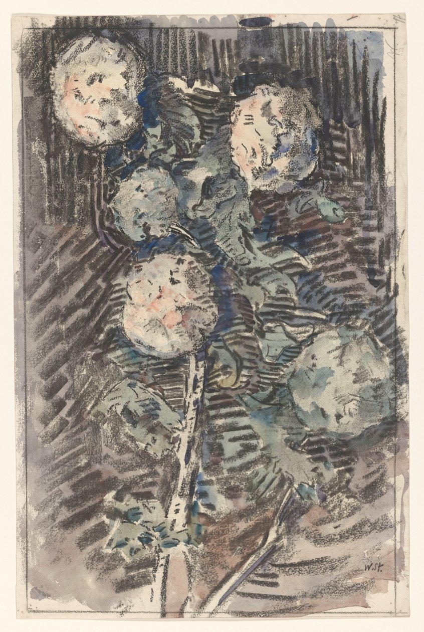 Zweig mit weißen Blumen von Wilhelmus Johannes Steenhoff