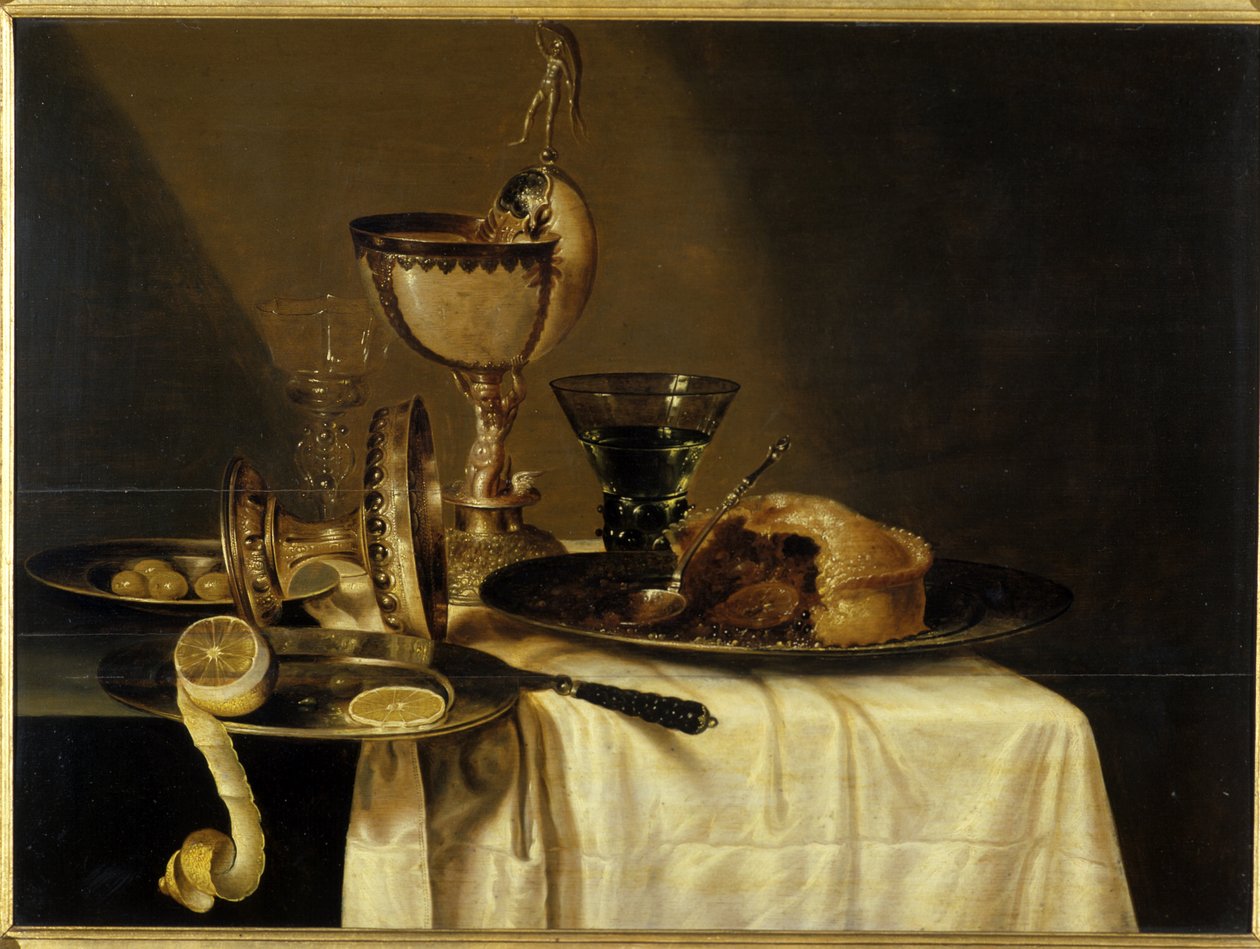 Stillleben mit Nautilus-Pokal von Willem Claesz. Heda