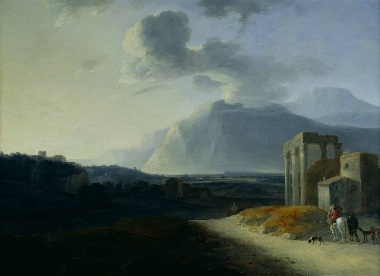 Landschaft mit dem Stromboli von Willem Schellinks