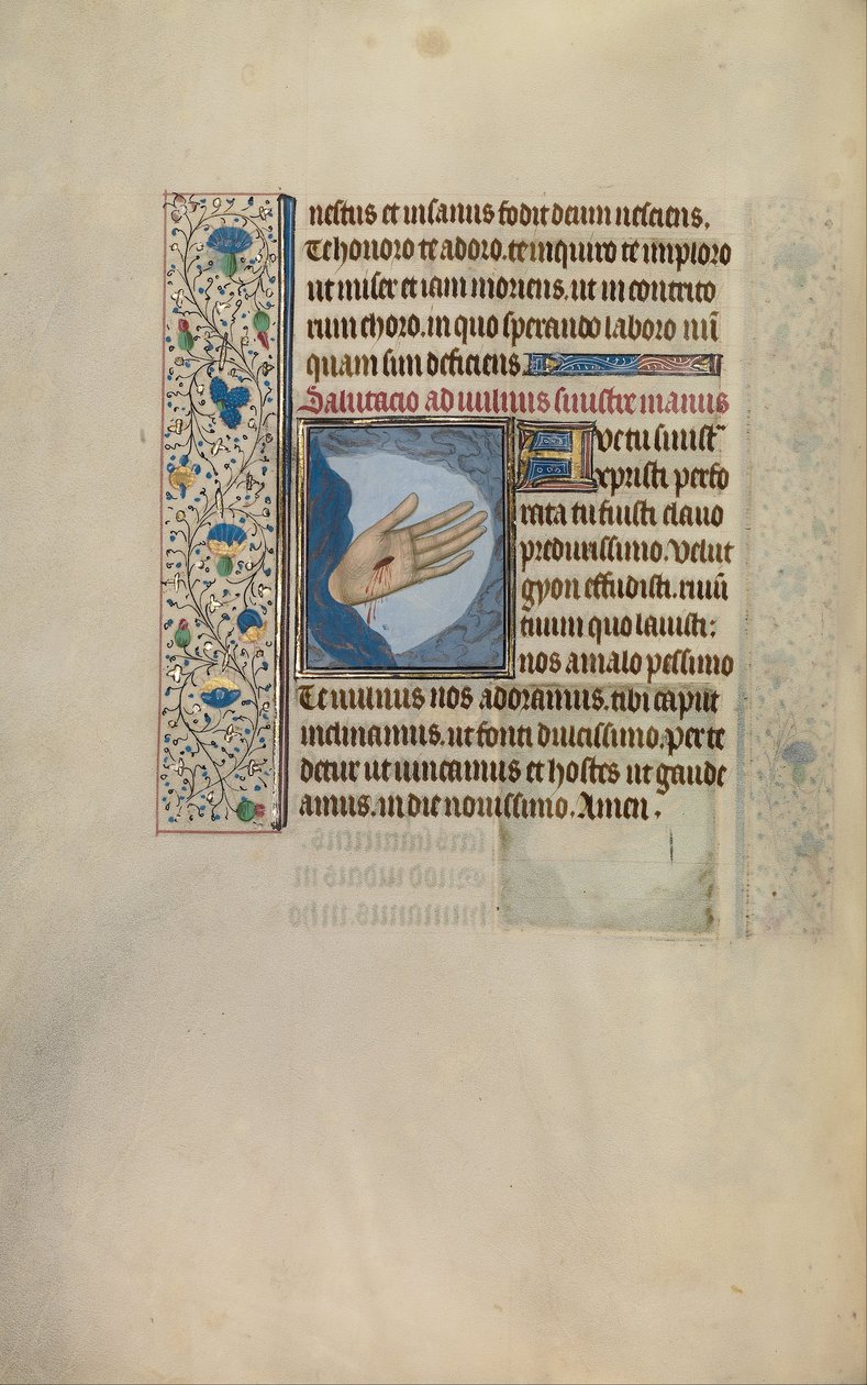 Christi linke Hand mit Wunde von Willem Vrelant