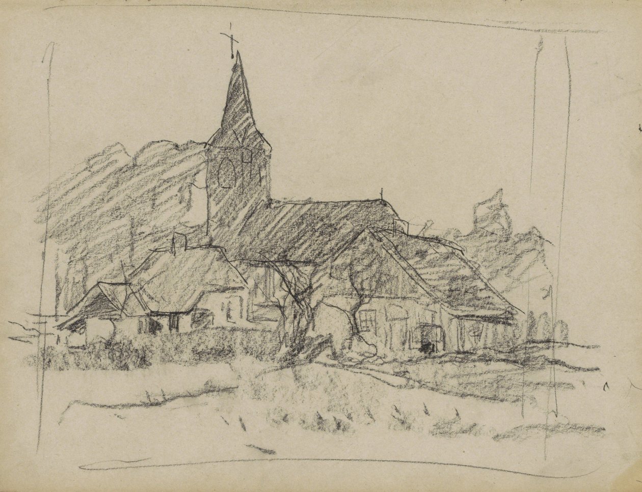 Ansicht von Diepenheim mit der Johanneskerk von Willem Arnoldus Witsen