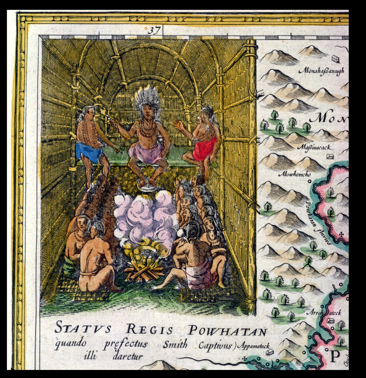 Der Häuptling des Powhattan-Stammes (Detail) von Joan Blaeu