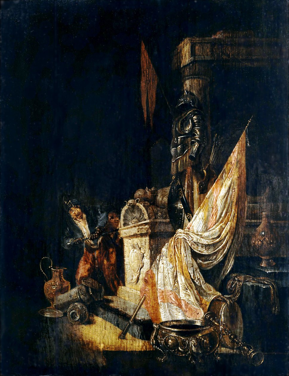 Räuber am Marmorsarkophag (Vanitas-Allegorie) von Willem de Poorter