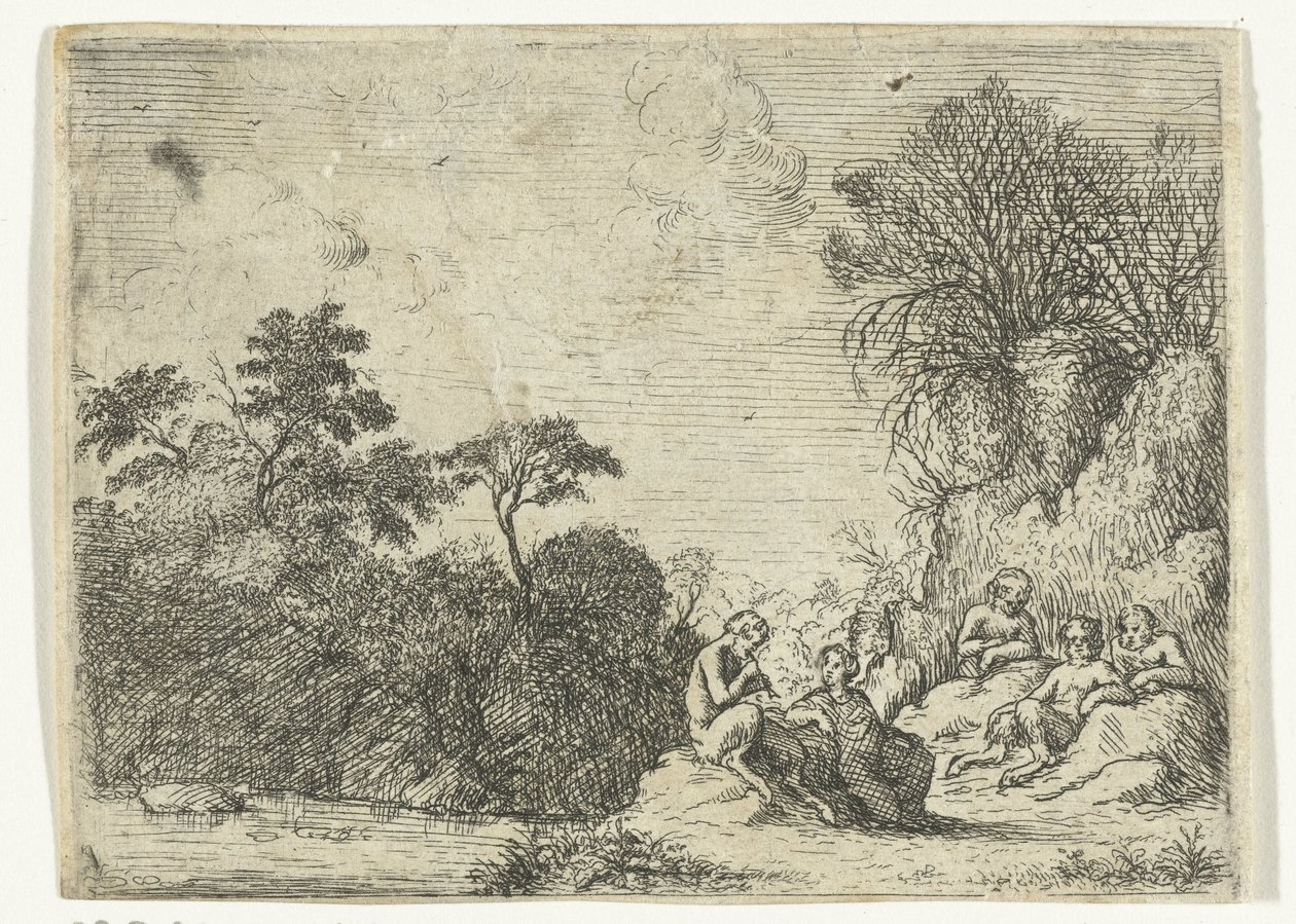 Flötenspielender Satyr von Willem Basse