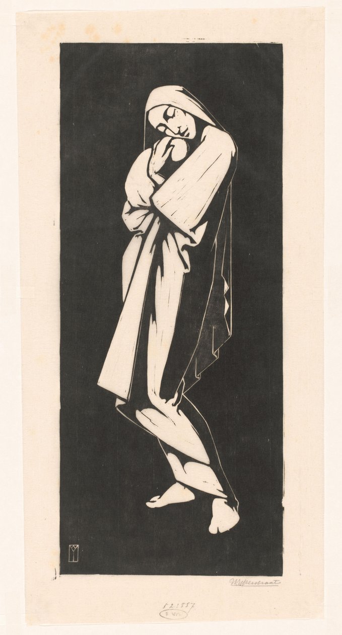 Frau mit Kind von Willem Bernardus IJzerdraat (signed by artist)