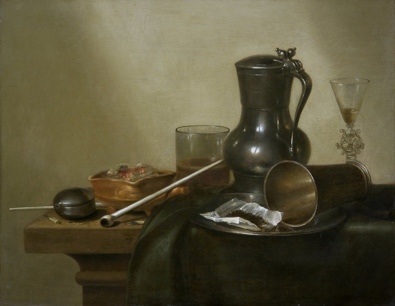 Tabak-Stillleben, 1637 von Willem Claesz. Heda