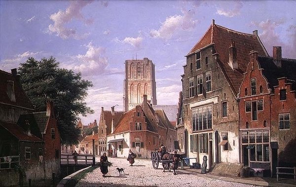 Straßenszene in Amsterdam von Willem Koekkoek