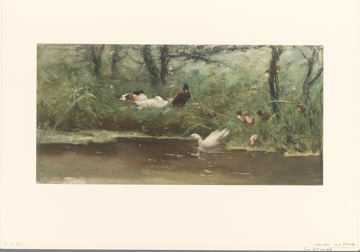 Enten am Grabenrand von Willem Maris