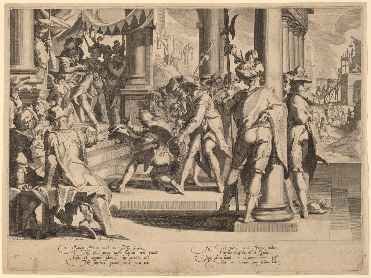 Allegorie der Gerechtigkeit von Willem Swanenburgh, after Joachim Anthonisz Wtewael