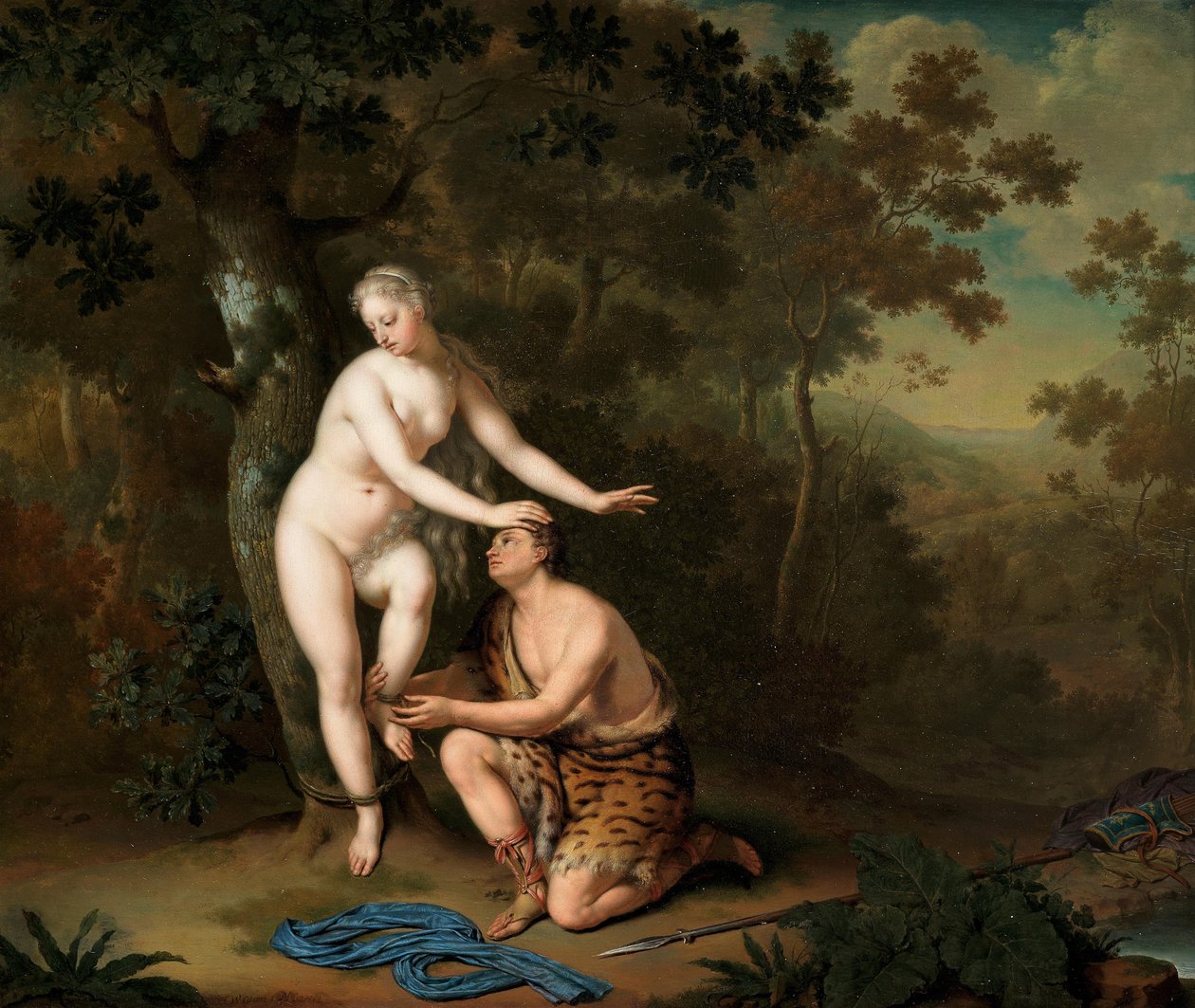 Sylvia von Aminta befreit, 1700er Jahre von Willem Van Mieris
