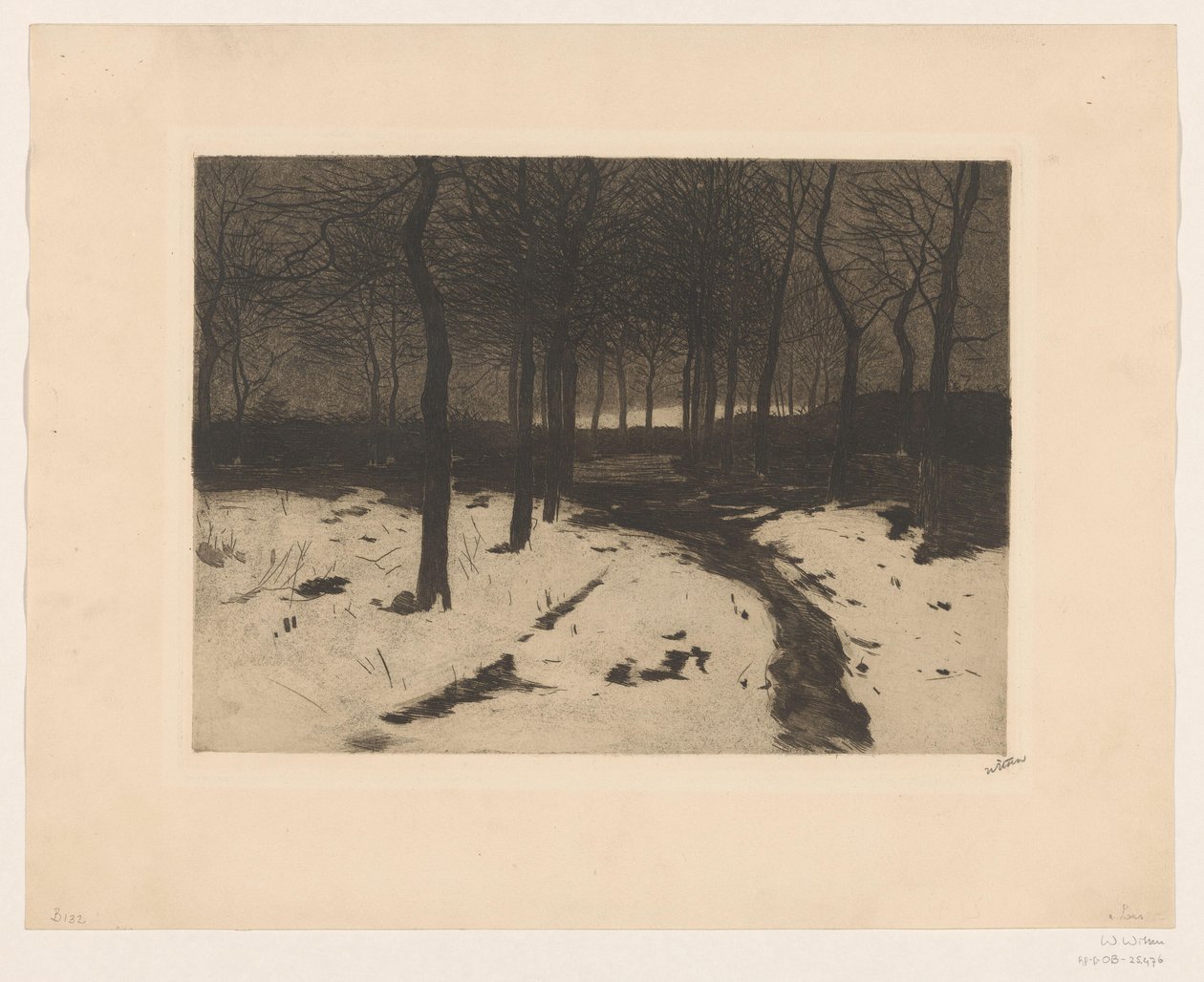 Waldweg in Ewijkshoeve von Willem Witsen (signed by artist)