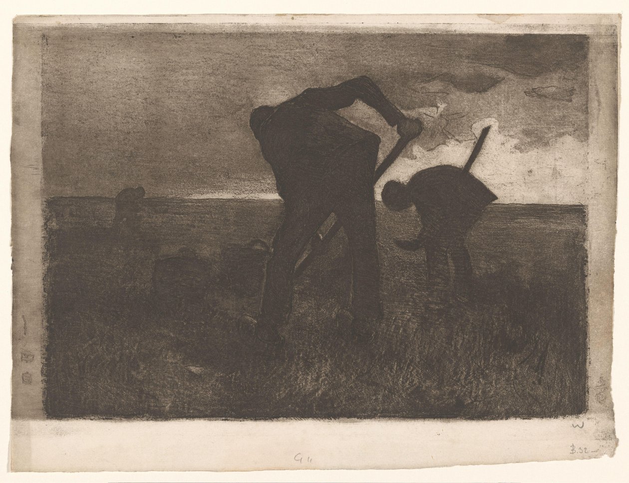 Drei Kartoffelernter von Willem Witsen (signed by artist)