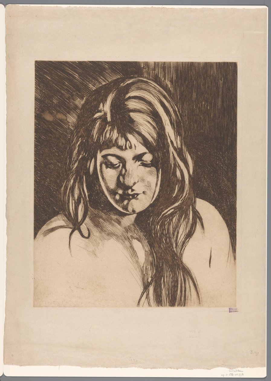 Kopf einer Frau mit losem Haar von Willem Arnoldus Witsen