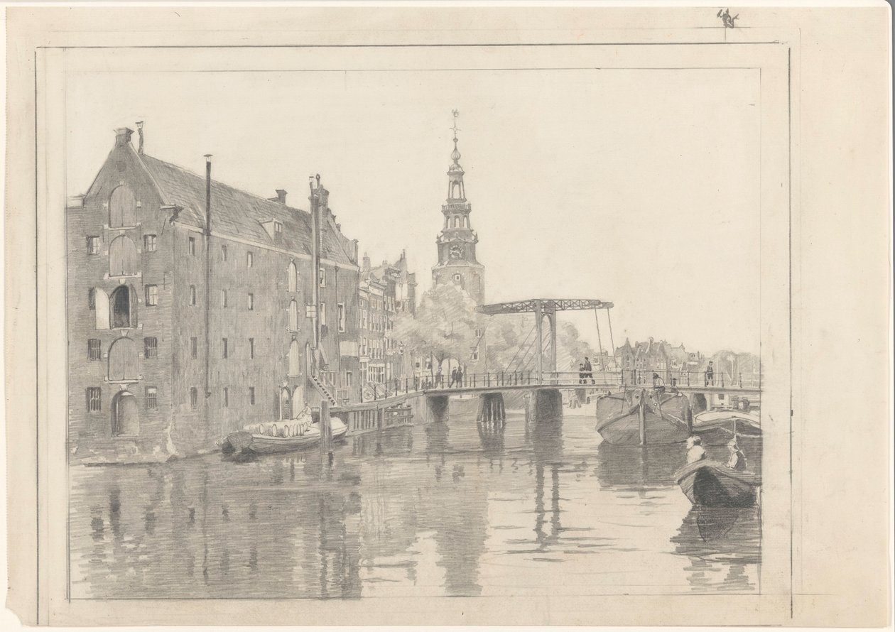 Stadtansicht mit dem Montelbaanstoren von Willem Arnoldus Witsen
