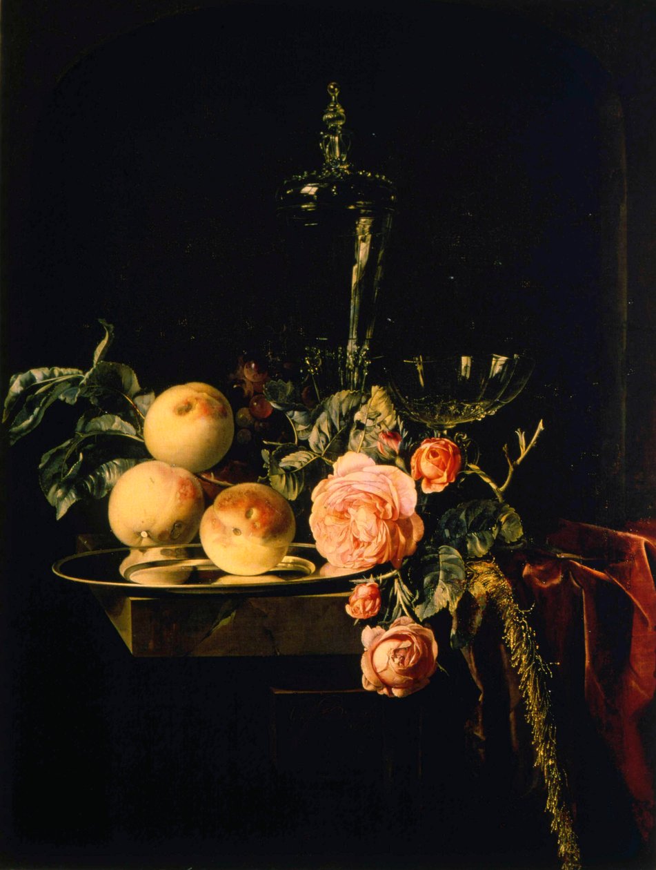 Rosen und Pfirsiche von Willem van Aelst