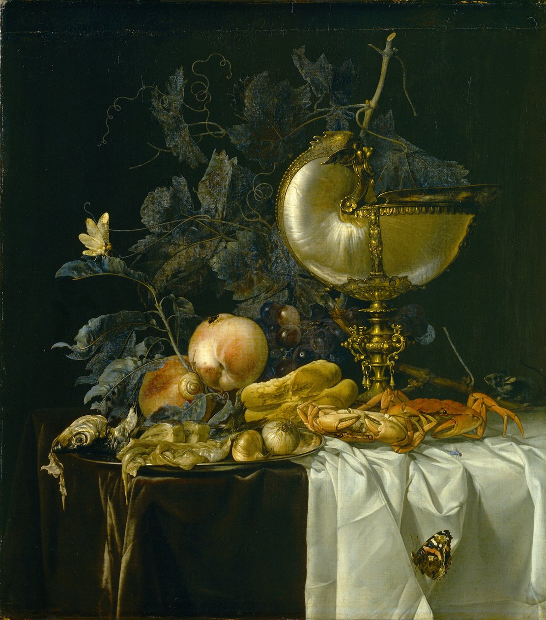 Stillleben mit Nautilus-Pokal von Willem van Aelst