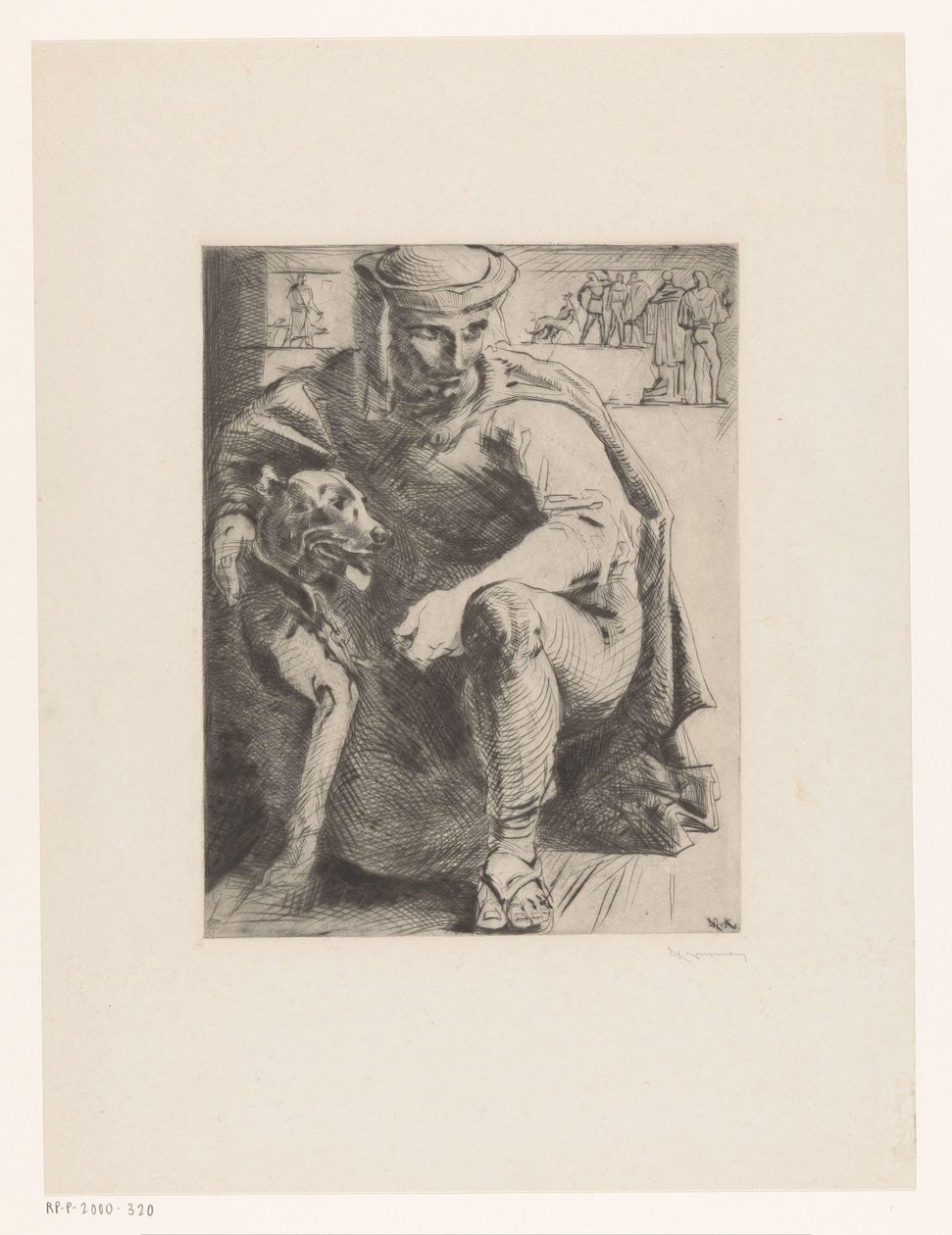 Jäger mit Hund von Willem van Konijnenburg (signed by artist)